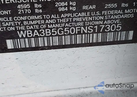 2015 BMW 328I xDrive z USA, uszkodzony, nr VIN WBA3B5G50FNS17305